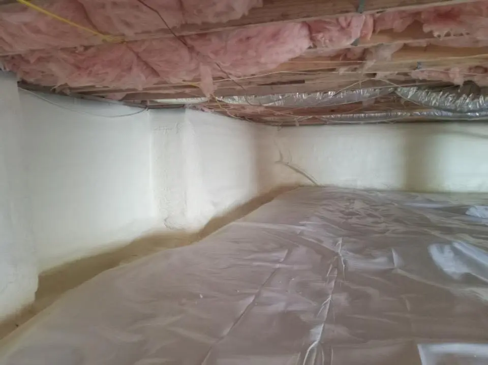 Crawl space encapsulation with closed-cell spray foam for Attic Insulation in Bangor