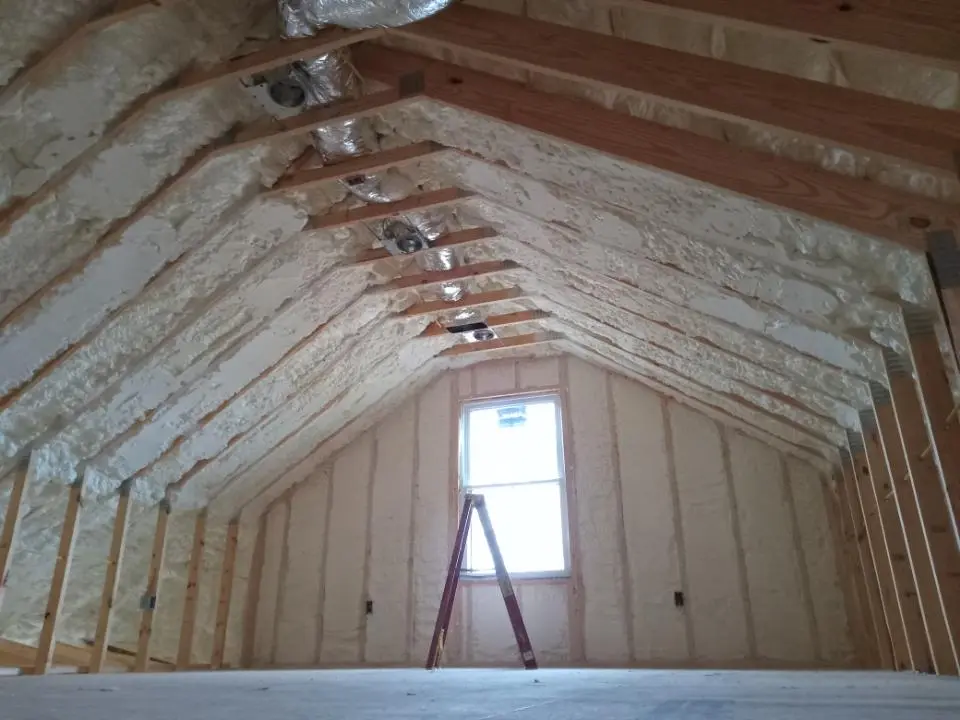 Spray foam roofing application for Crawl Space Insulation project in Bangor